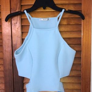 Baby blue crop top